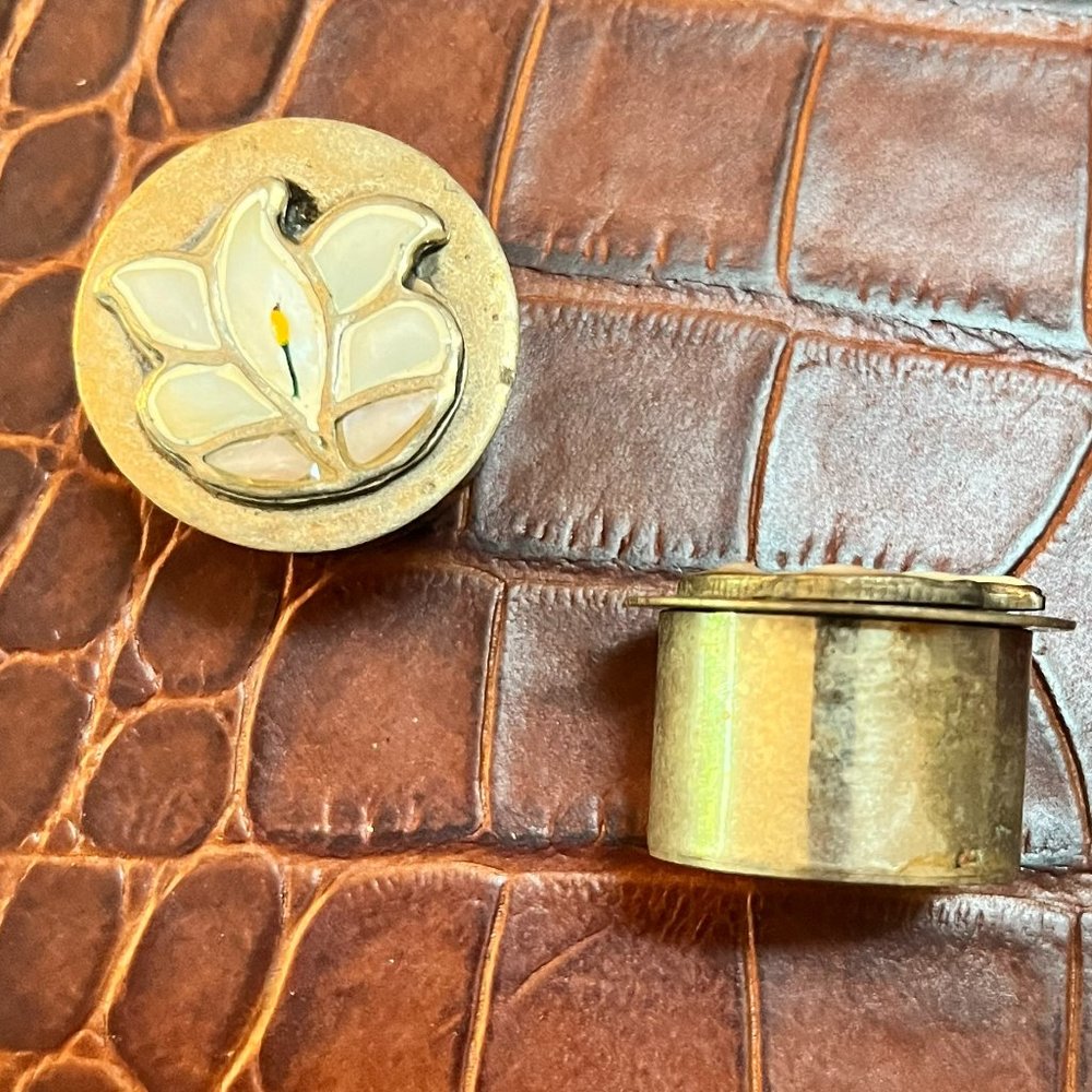 2 Sterling Silver Flower Pill Boxes